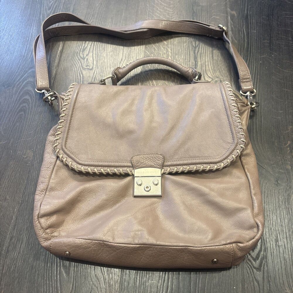 Paul and Joe Sister Women's Leather Beige Crossbody Bag Braided Satchel